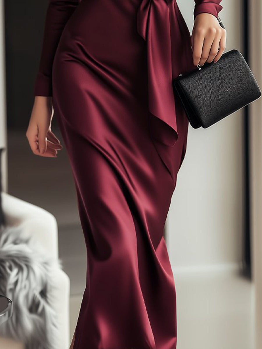 Robe Portefeuille Satinée