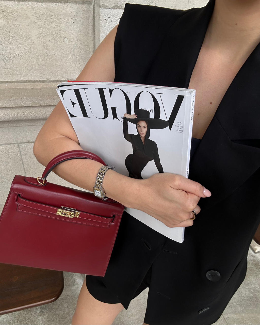 Mini Sac Cuir Bordeaux