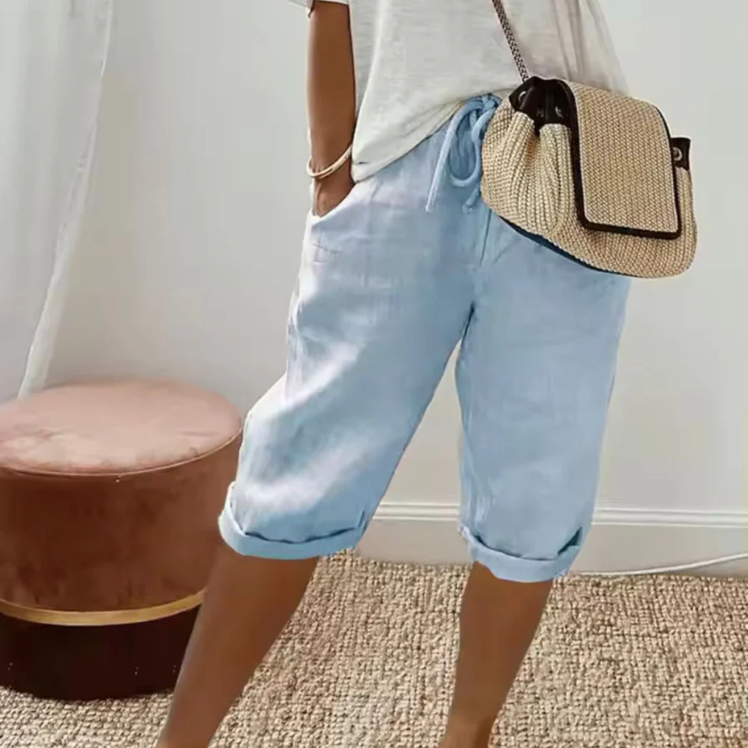 Shorts Capri en Lin à Cordon Fenley