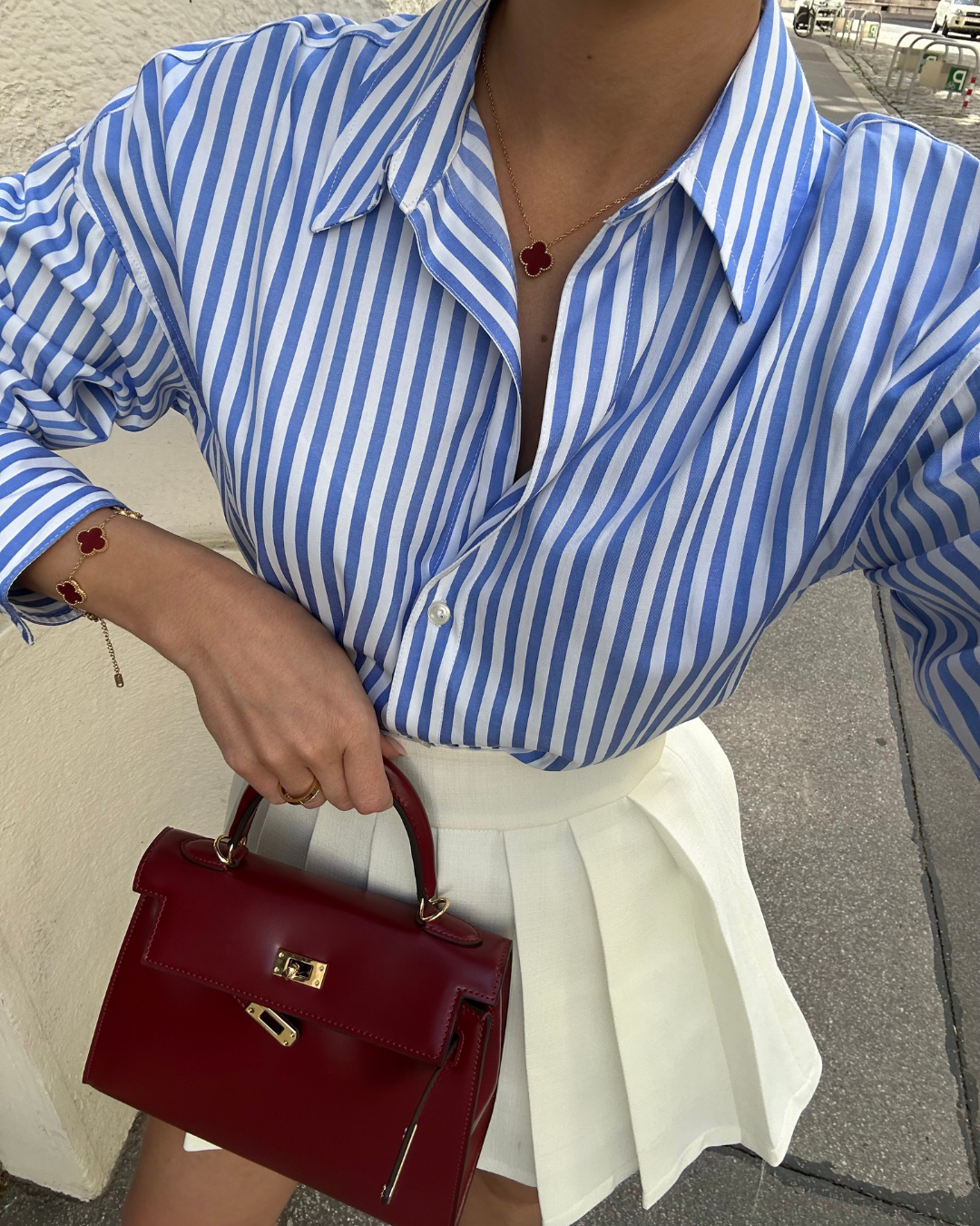 Mini Sac Cuir Bordeaux