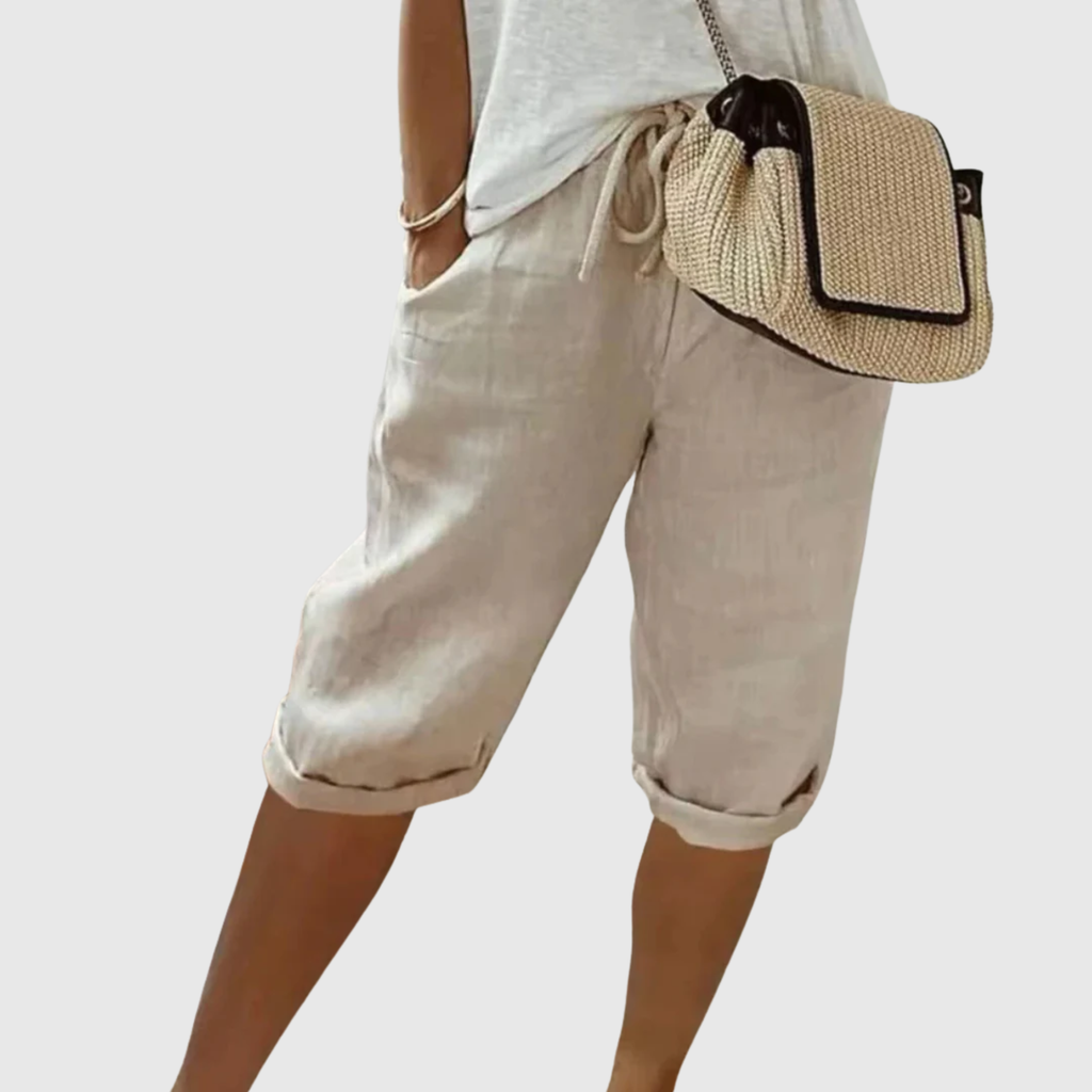 Shorts Capri en Lin à Cordon Fenley