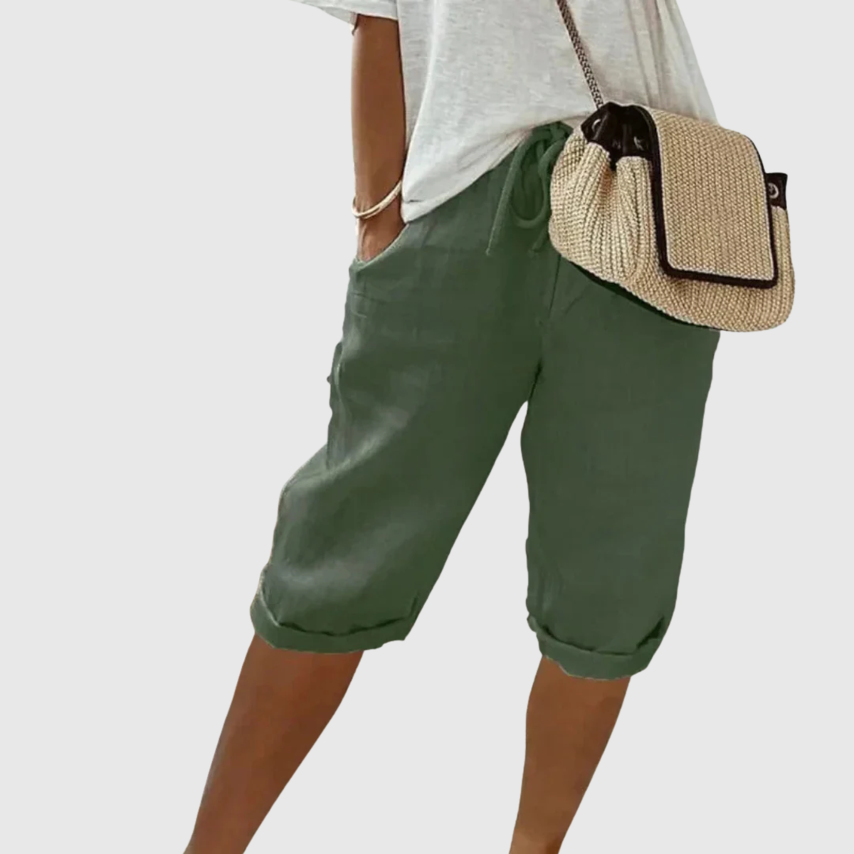 Shorts Capri en Lin à Cordon Fenley
