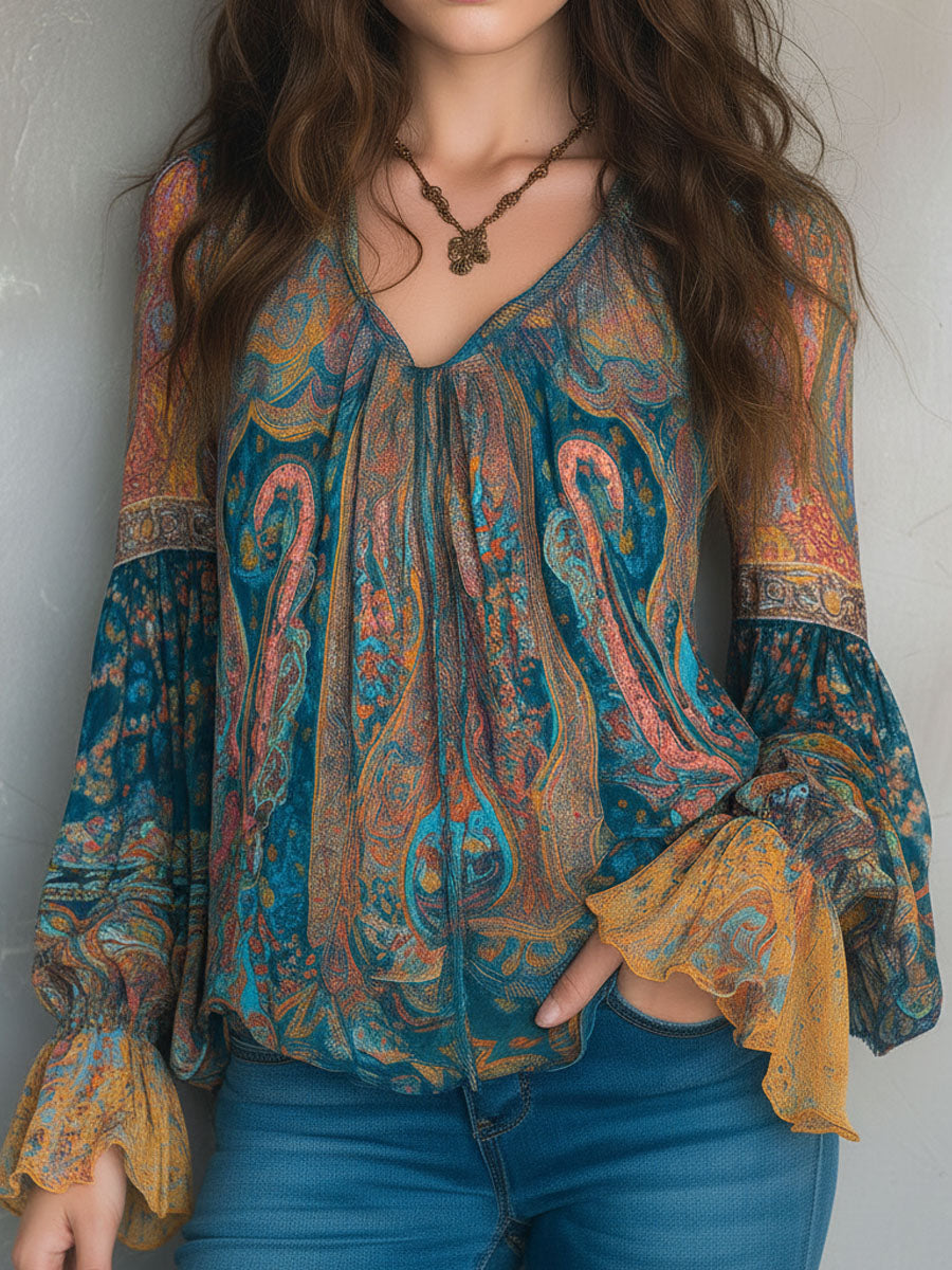 Sara - Blouse Bohémienne en Chiffon
