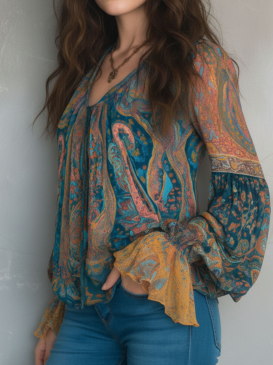 Sara - Blouse Bohémienne en Chiffon