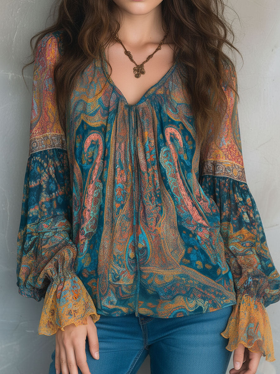 Sara - Blouse Bohémienne en Chiffon