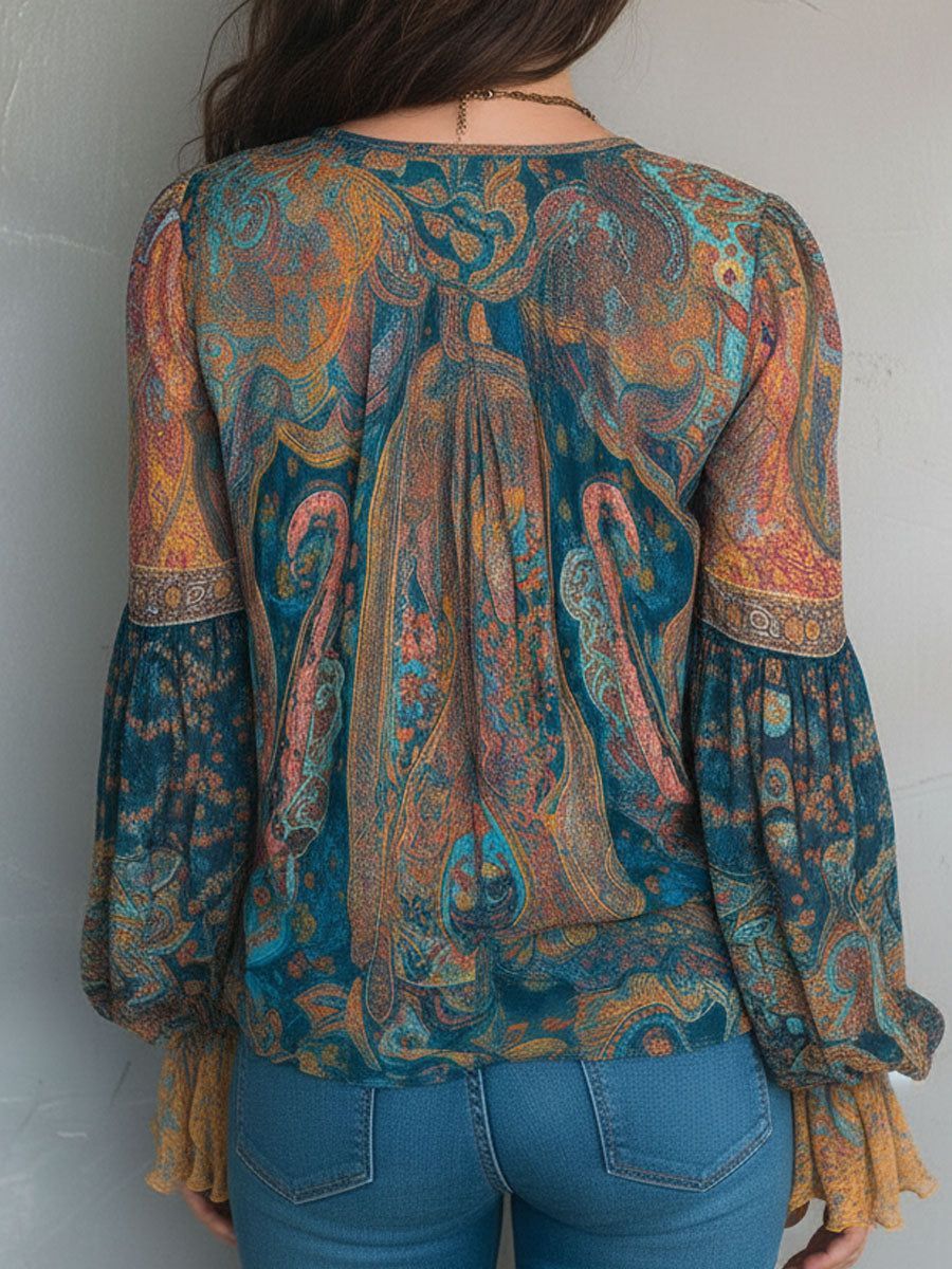 Sara - Blouse Bohémienne en Chiffon