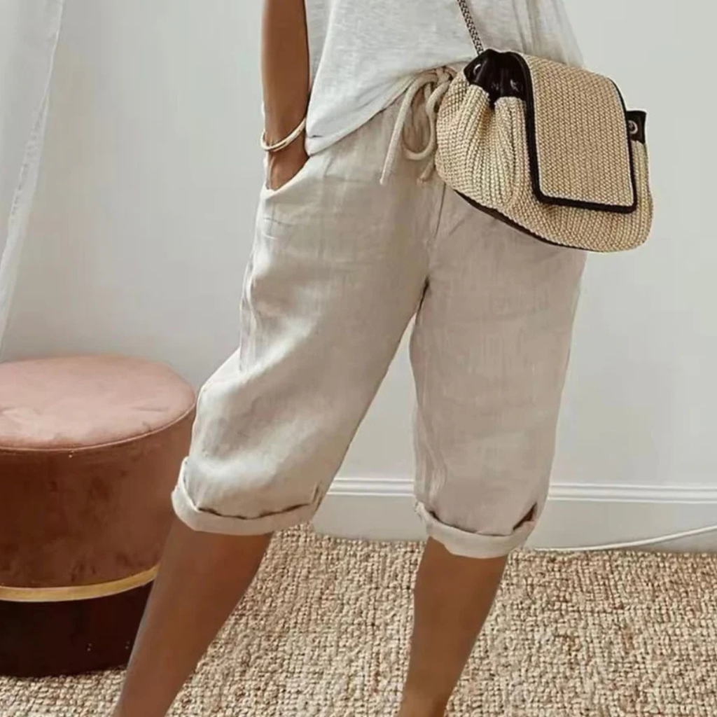 Shorts Capri en Lin à Cordon Fenley