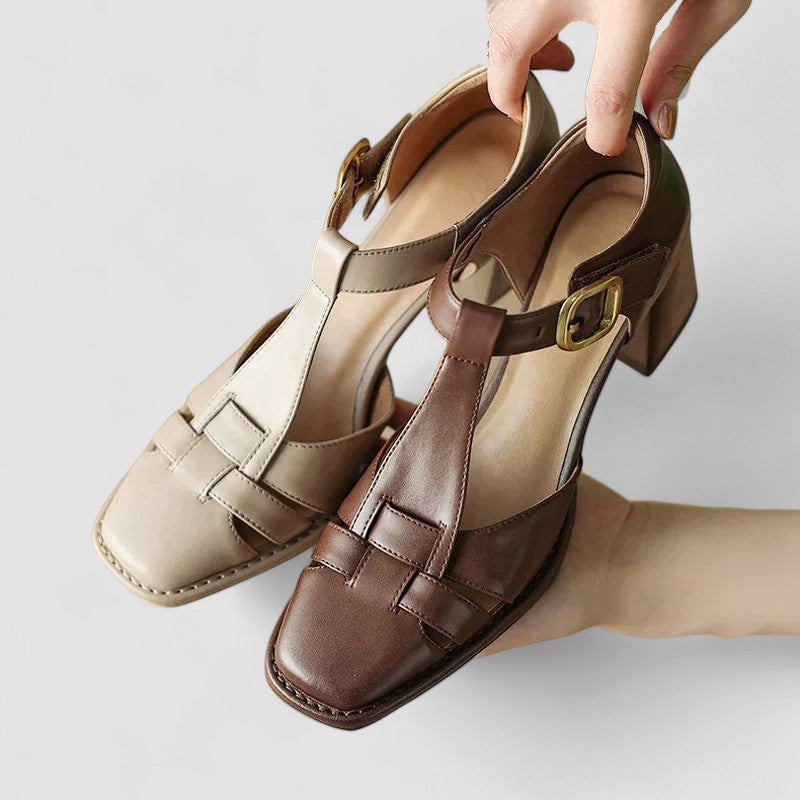 Talons Bloc T-strap Orthopédiques Elyxiana