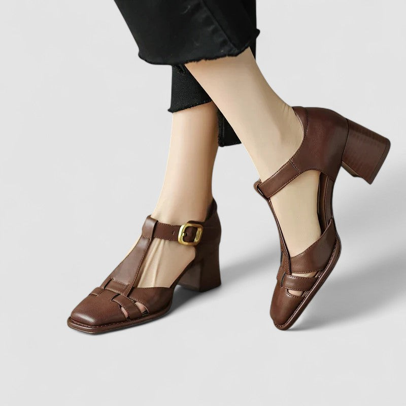 Talons Bloc T-strap Orthopédiques Elyxiana