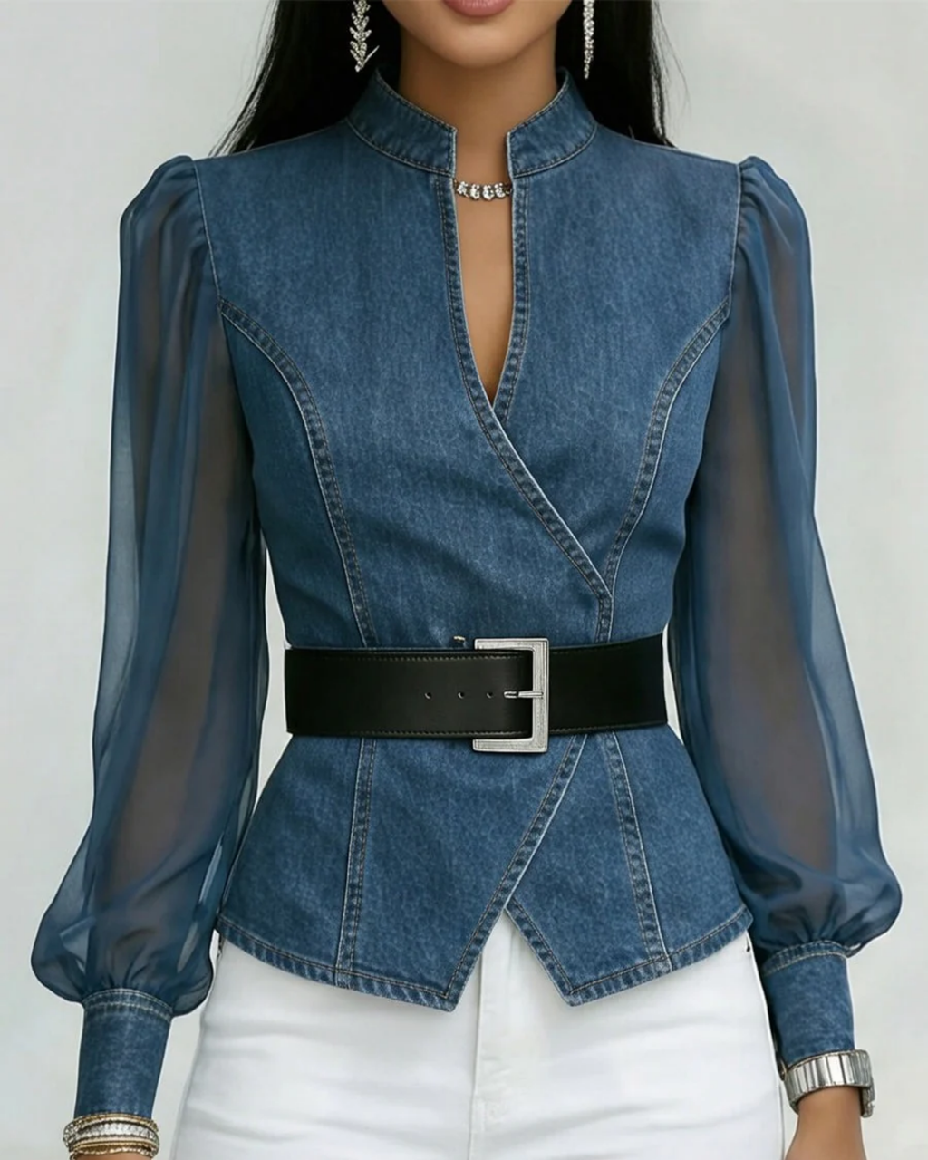 Vessa - Haut Élégant en Denim