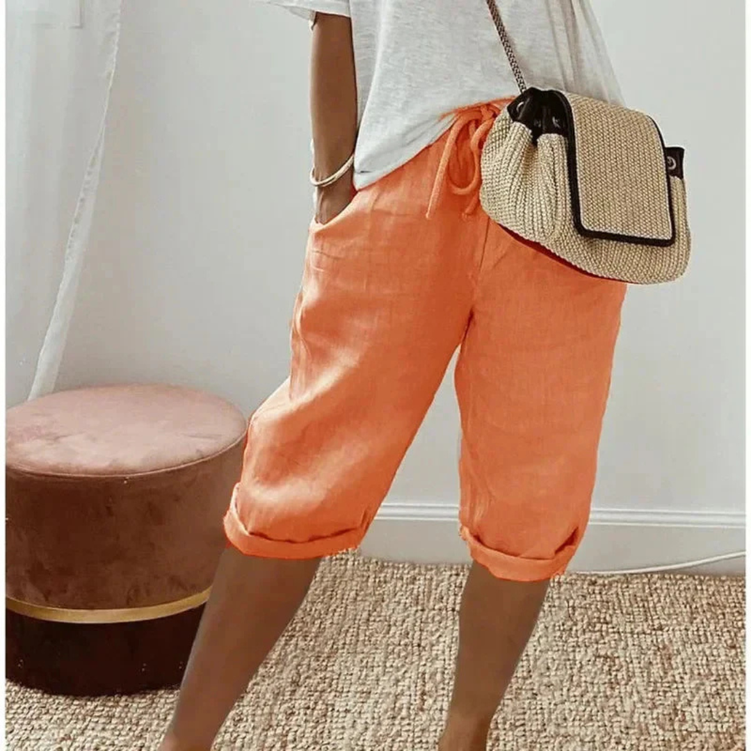 Shorts Capri en Lin à Cordon Fenley
