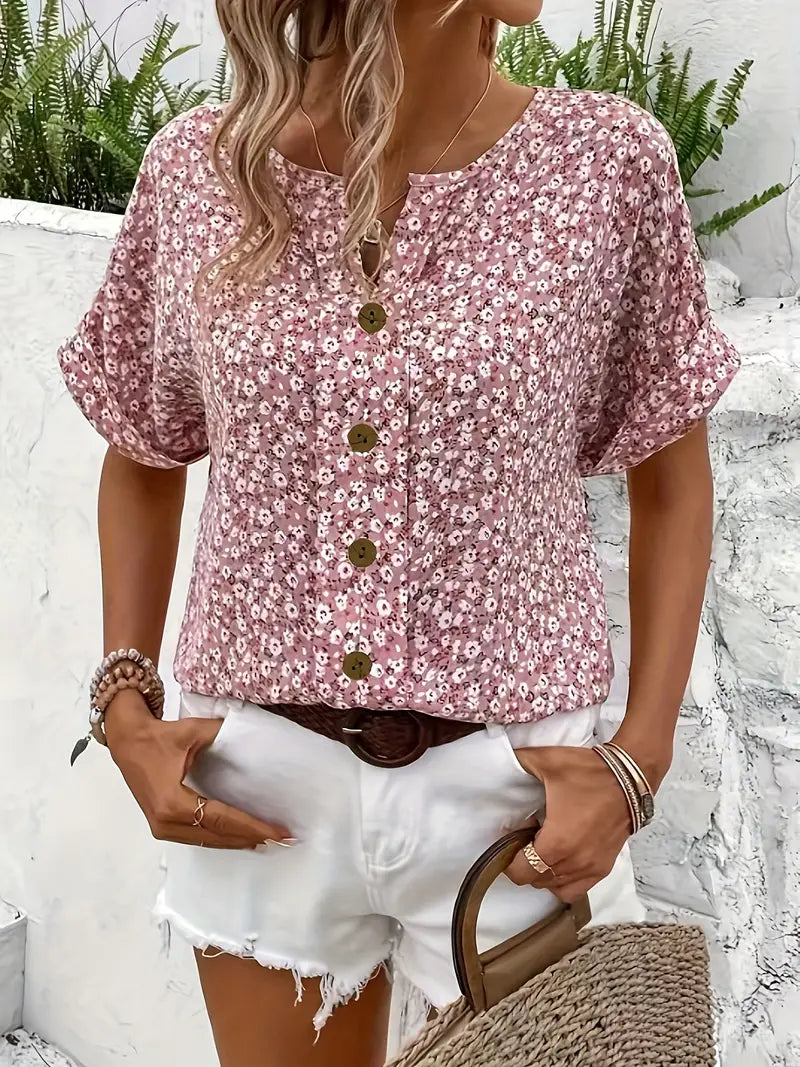 Haut Floral Estival Élégant Jelena