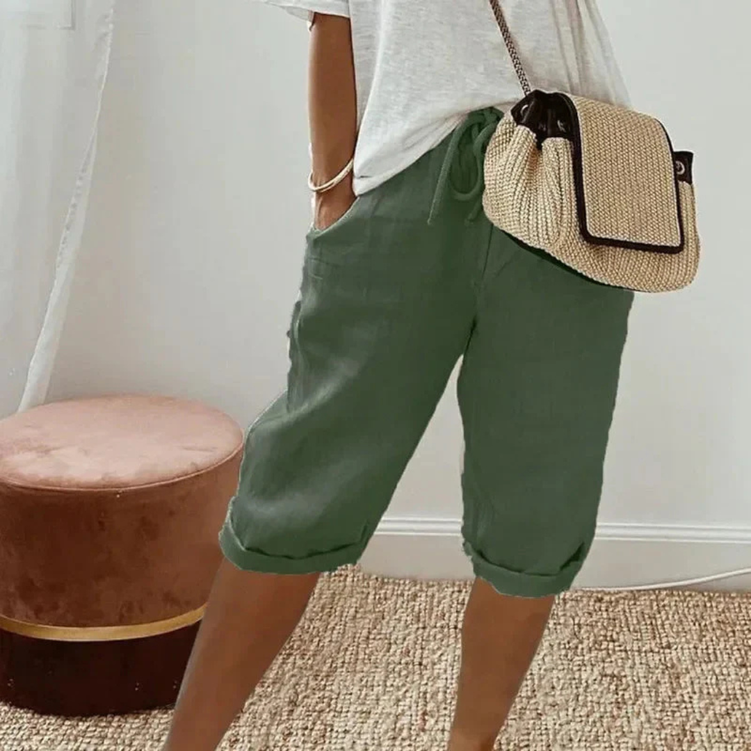 Shorts Capri en Lin à Cordon Fenley