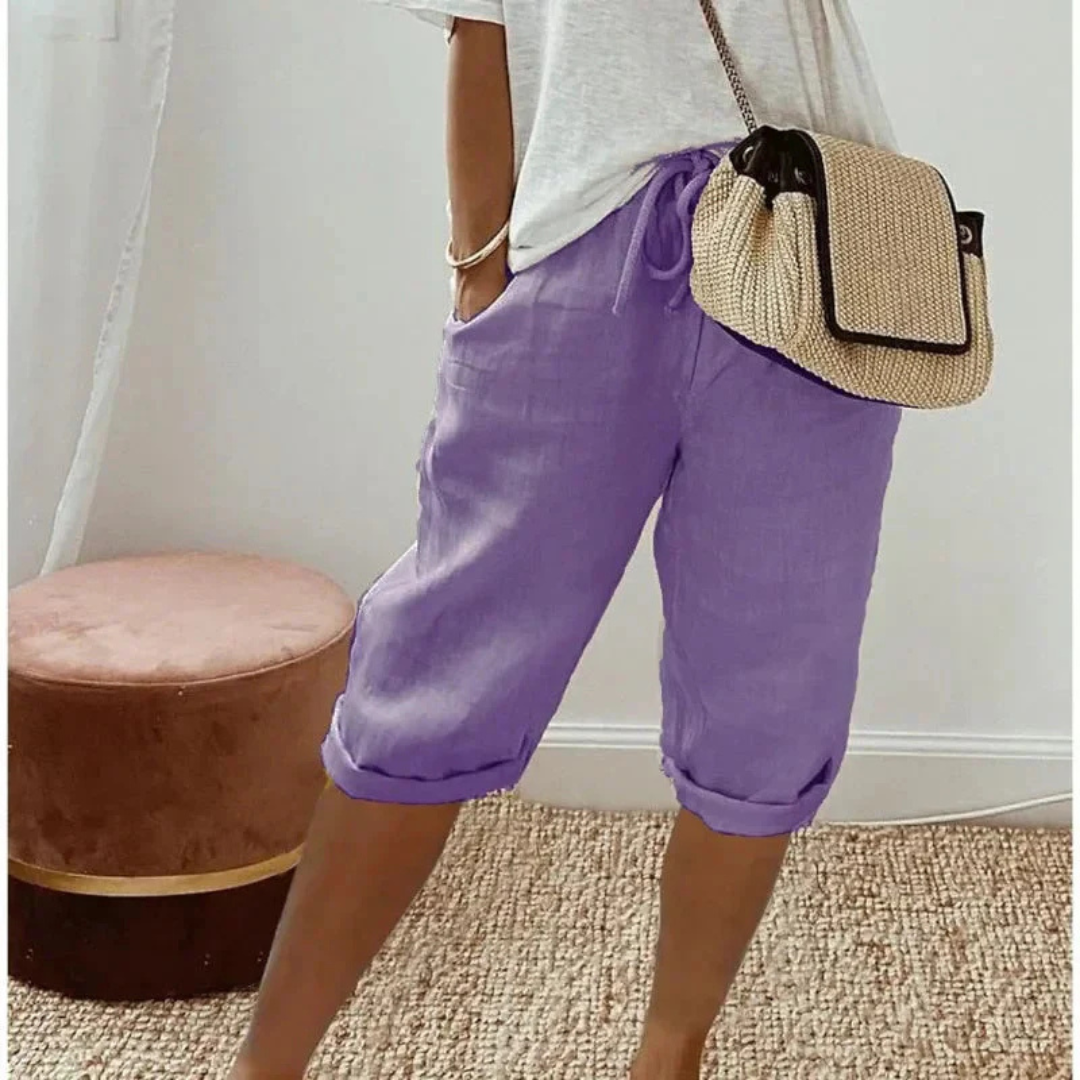 Shorts Capri en Lin à Cordon Fenley