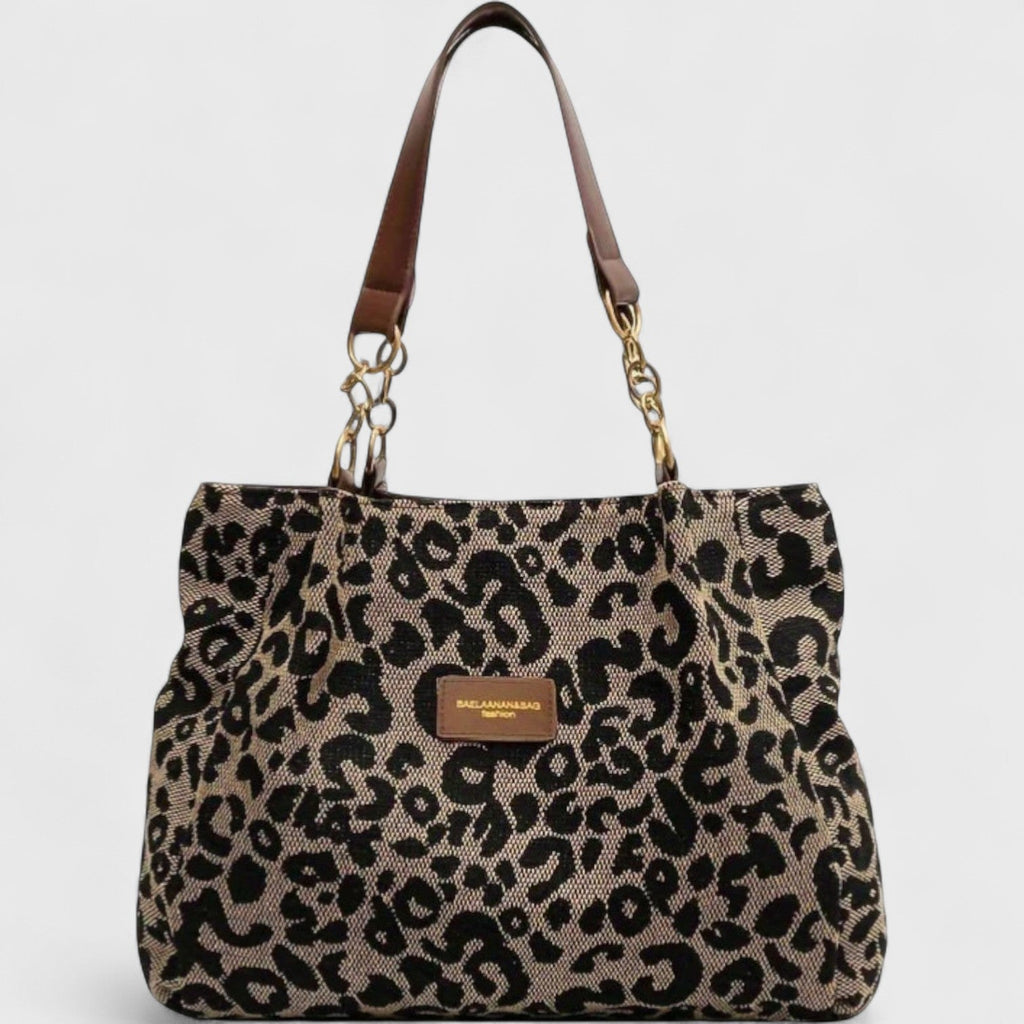 Sac Shopping Toile Léopard