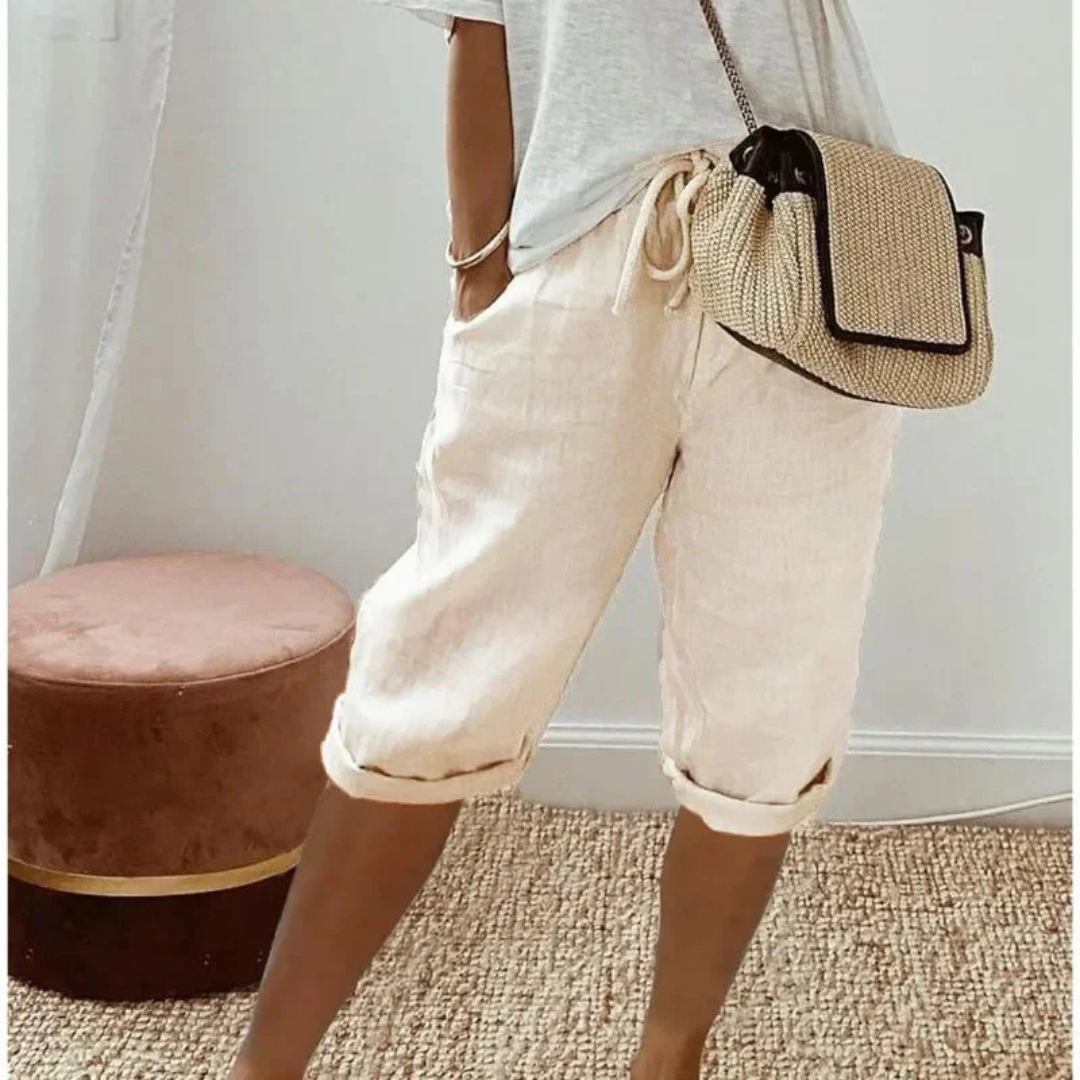 Shorts Capri en Lin à Cordon Fenley