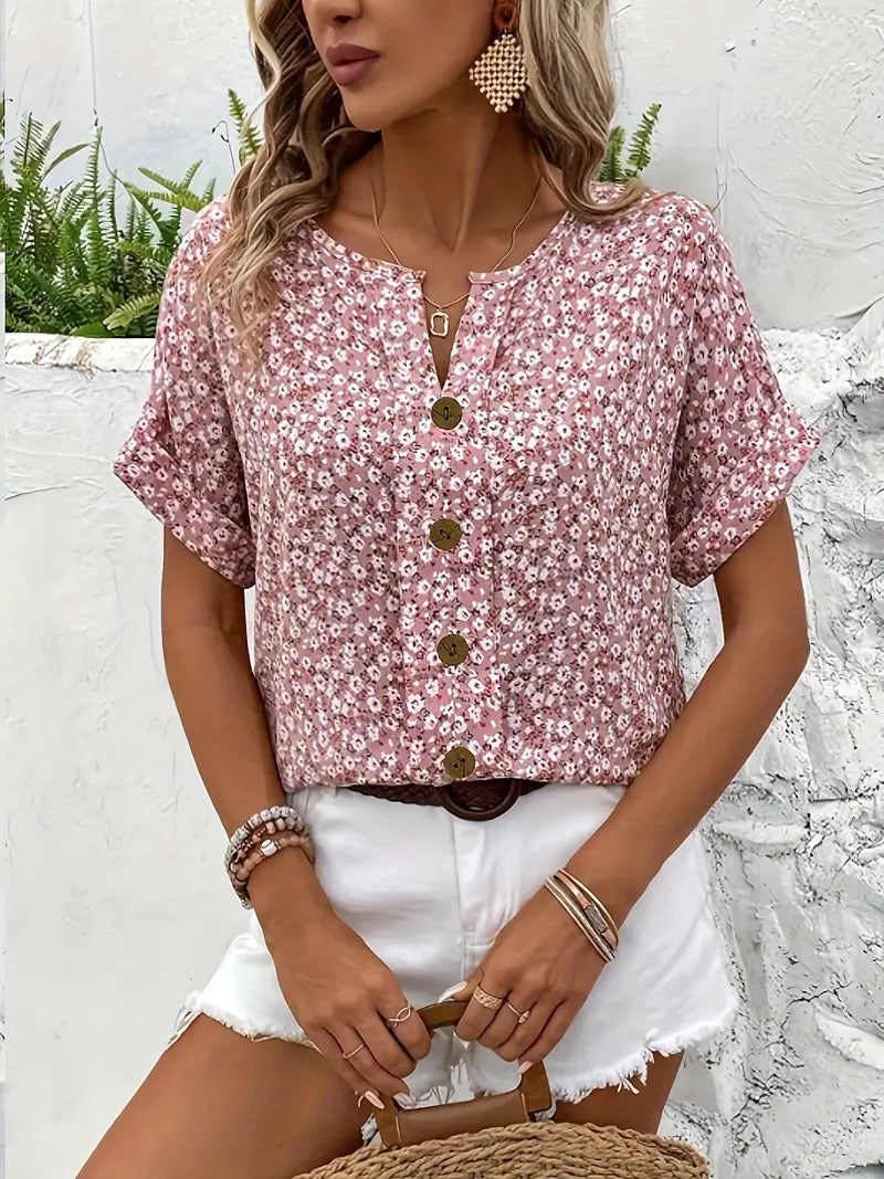 Haut Floral Estival Élégant Jelena