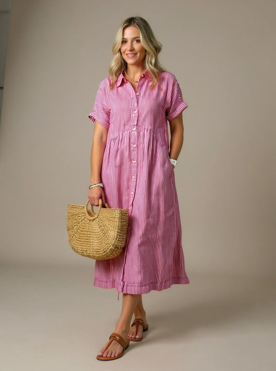 Robe Rayée Élégante Claire