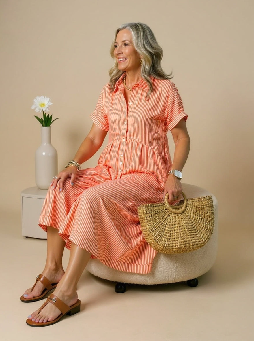 Robe Rayée Élégante Claire