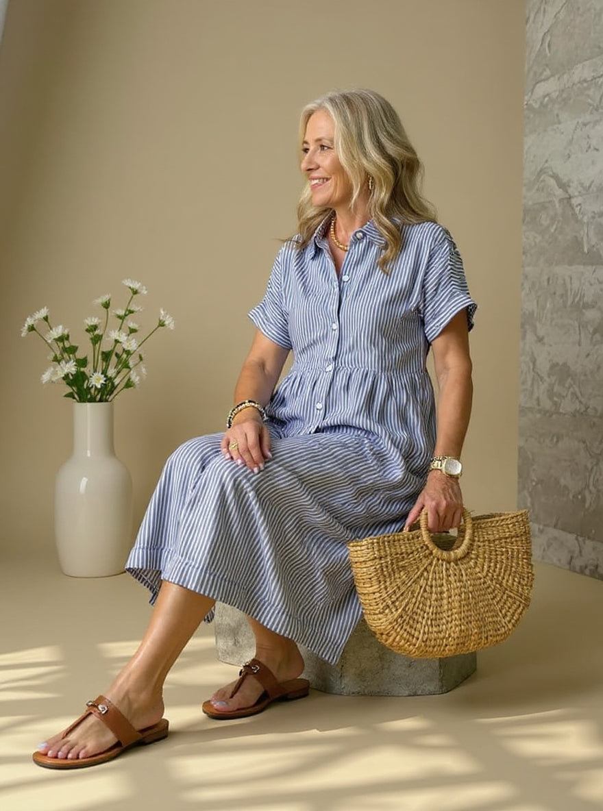 Robe Rayée Élégante Claire
