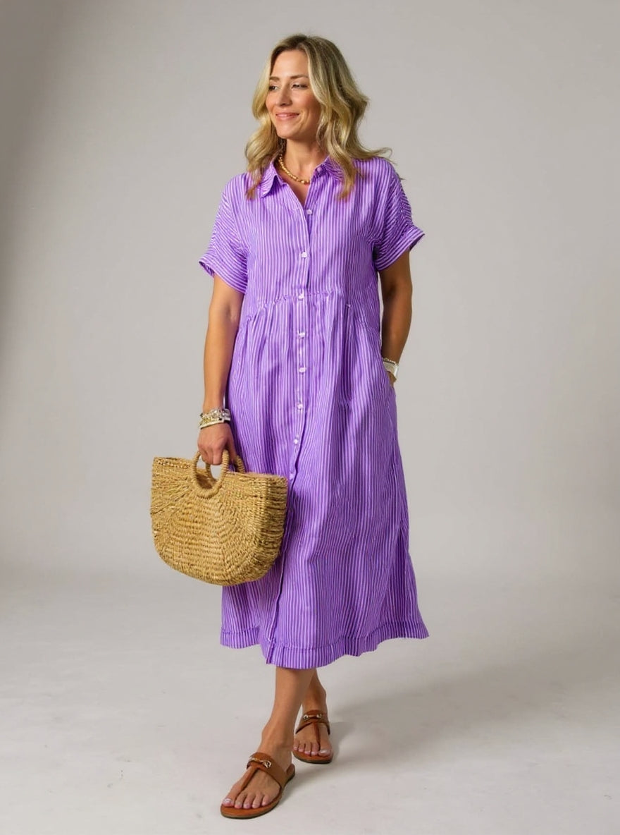 Robe Rayée Élégante Claire