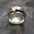 Bague en Argent Cœur Doré