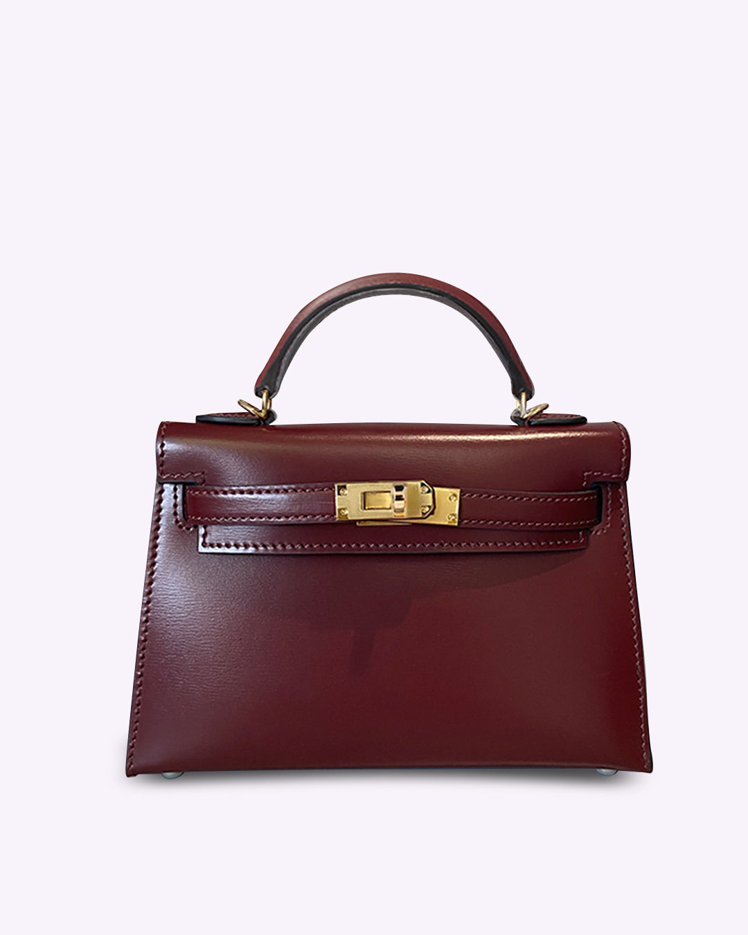 Mini Sac Cuir Bordeaux