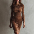 Robe Velours à Taille Smockée