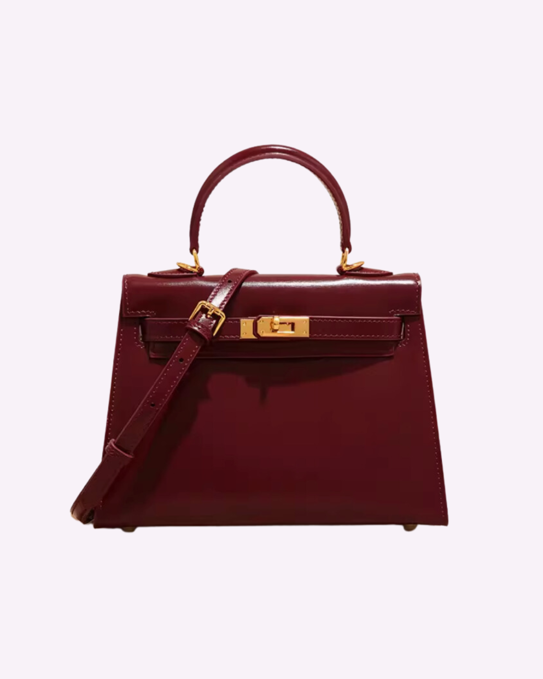 Mini Sac Cuir Bordeaux