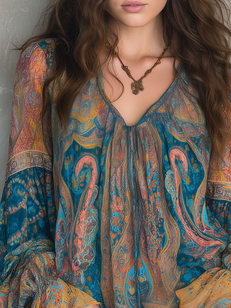 Sara - Blouse Bohémienne en Chiffon