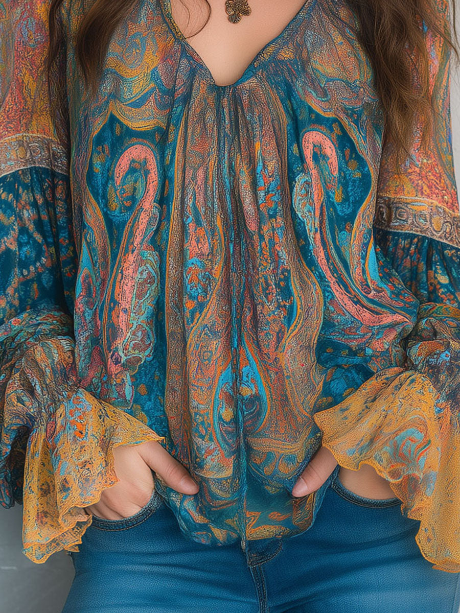 Sara - Blouse Bohémienne en Chiffon