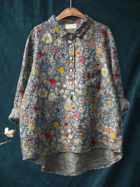 Blouse Florale Élégante Lila