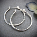 Boucles D’Oreilles Créoles en Argent Vintage