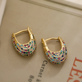 Boucles D’Oreilles Élégantes avec Cristaux Colorés