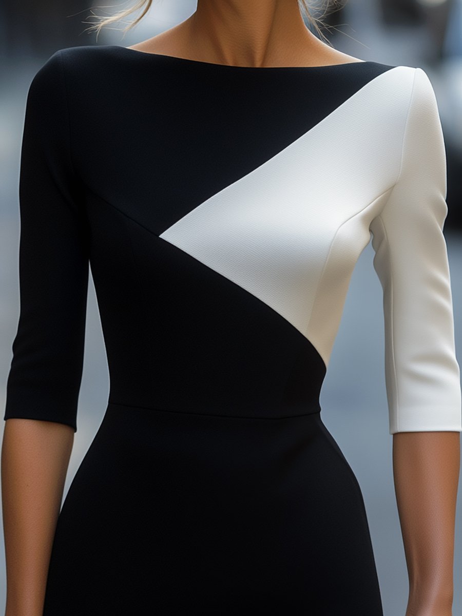 Robe Élégante Bicolore