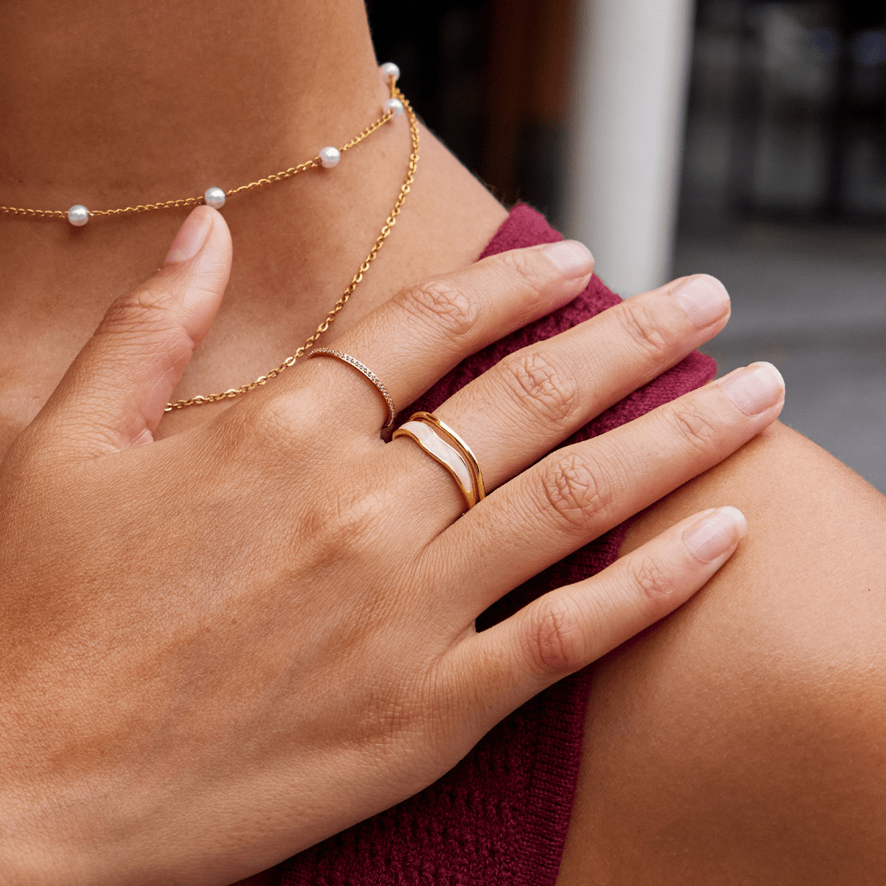 Bague Dorée Sahara à Couches