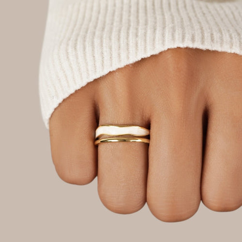 Bague Dorée Sahara à Couches