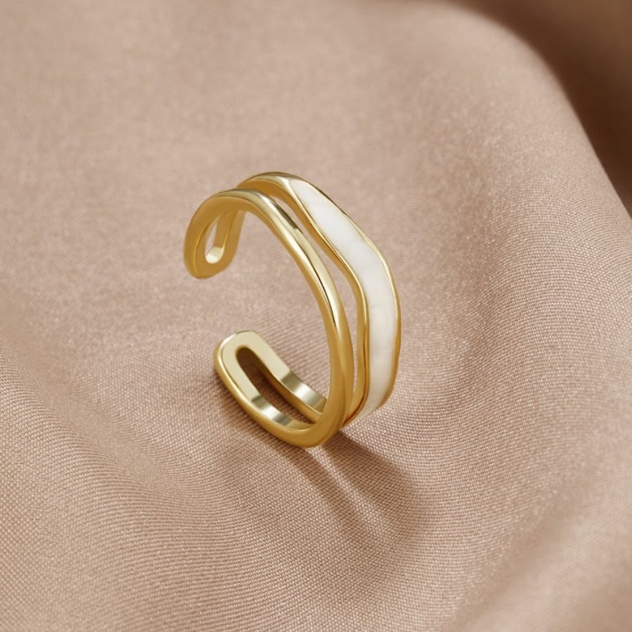 Bague Dorée Sahara à Couches