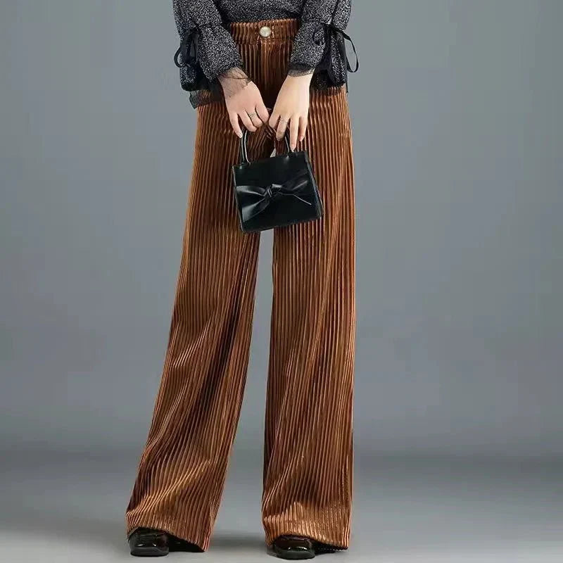 Pantalon Velours Taille Haute