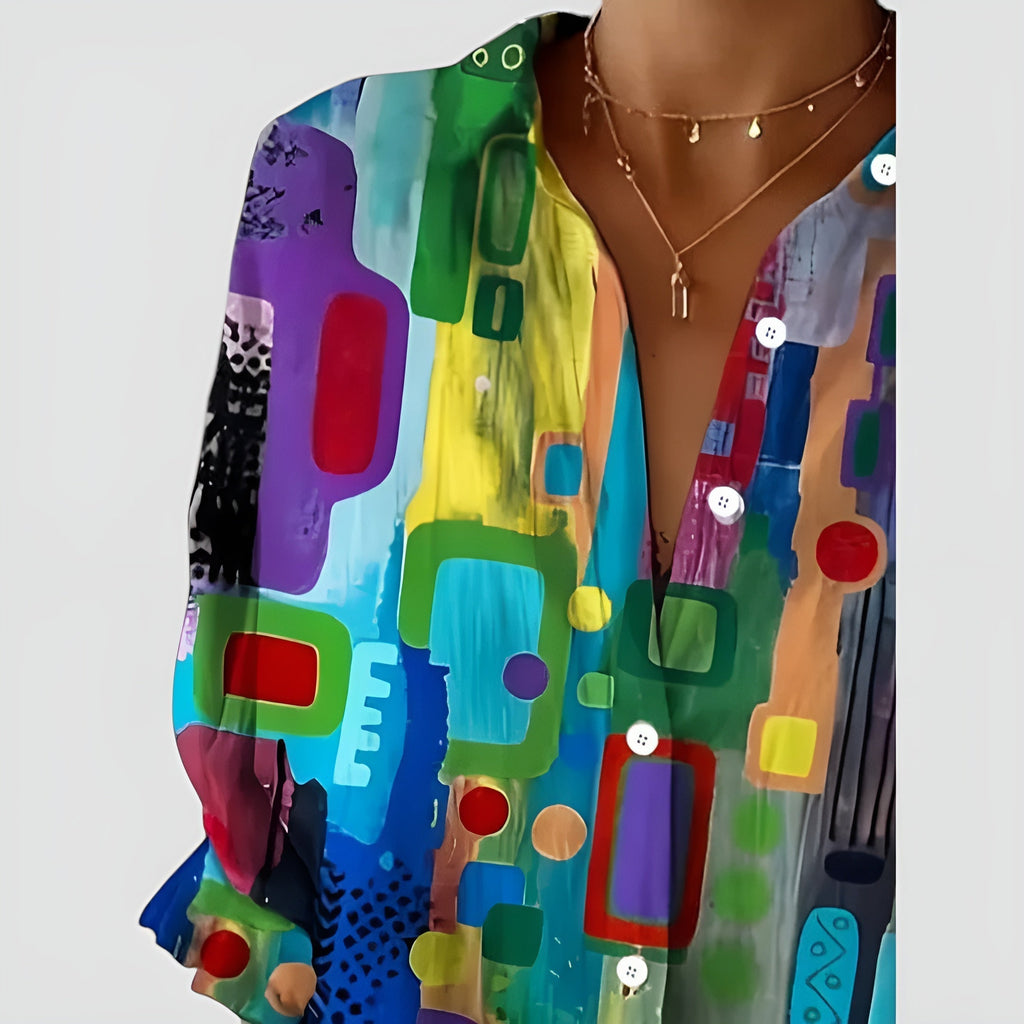 Cerelia - Blouse Légère Géométrique